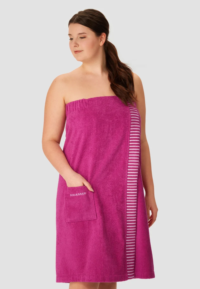 Saunatuch mit Knöpfen 80x130 cm Pink - SCHIESSER Home