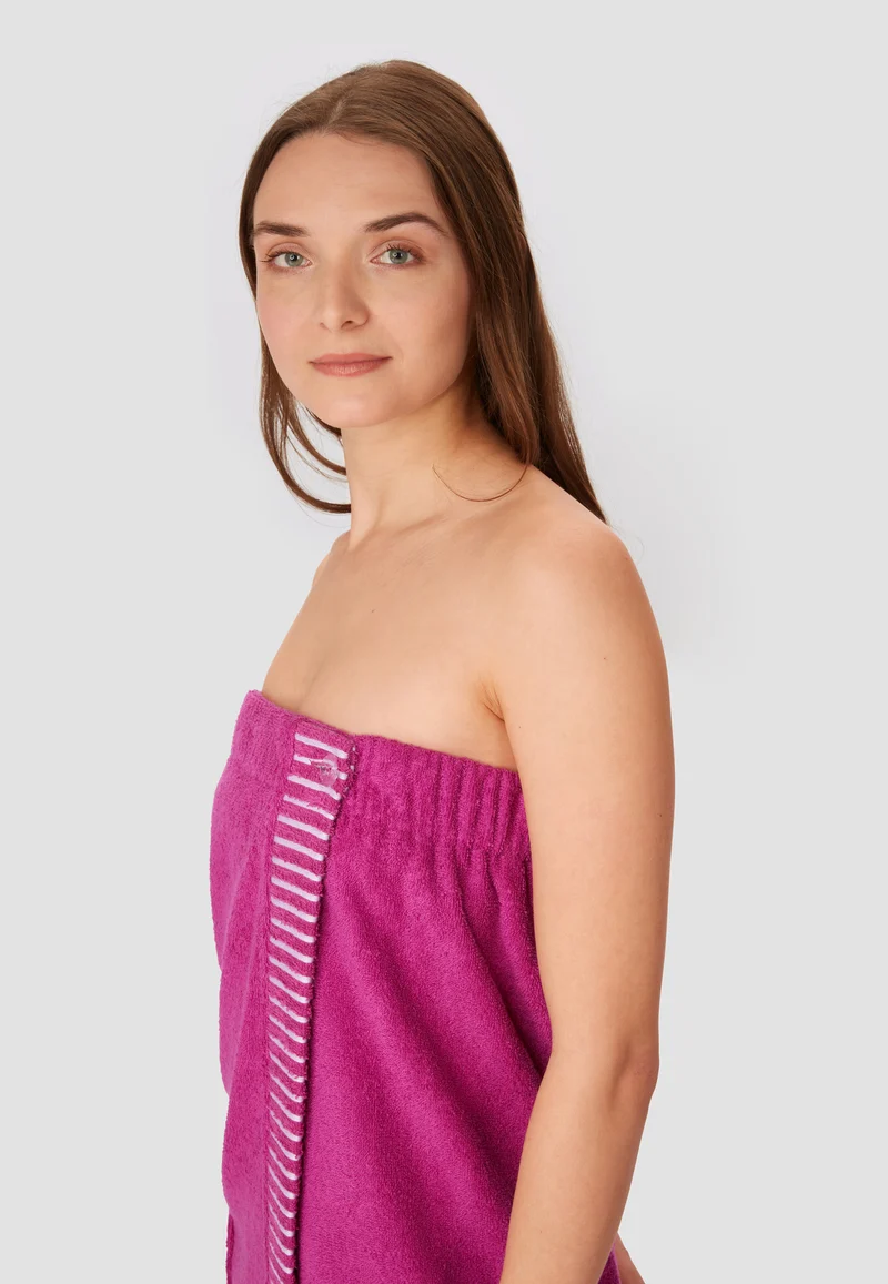 Saunatuch mit Knöpfen 80x130 cm Pink - SCHIESSER Home