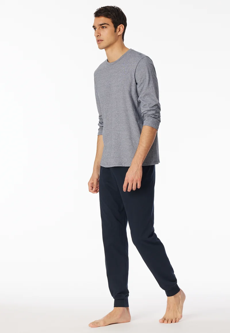 Schlafanzug mit Bündchen Blau - Casual Essentials