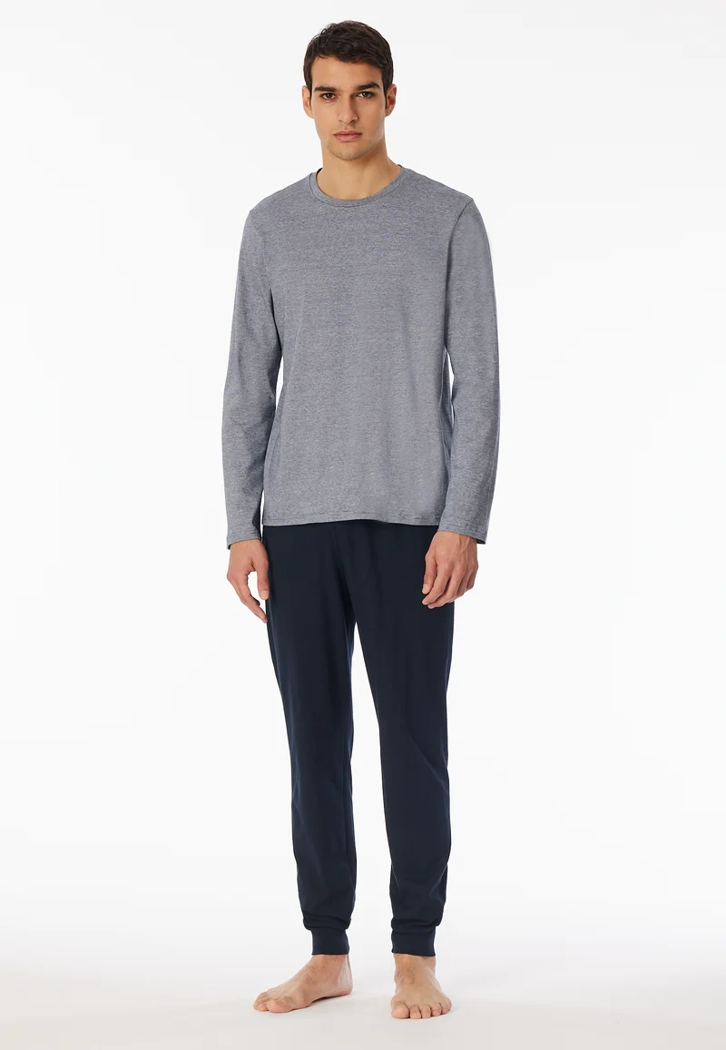 Schlafanzug mit Bündchen Blau - Casual Essentials