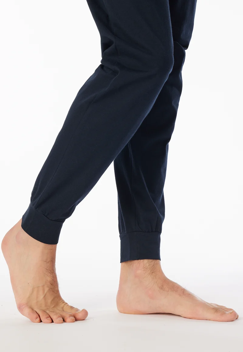 Schlafanzug mit Bündchen Blau - Casual Essentials