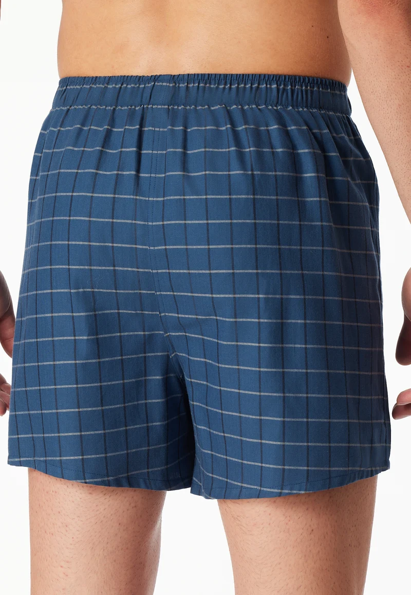 Boxershorts mit Knopfleiste 2er-Pack Blau/Dunkelblau kariert - Boxershorts Multipacks