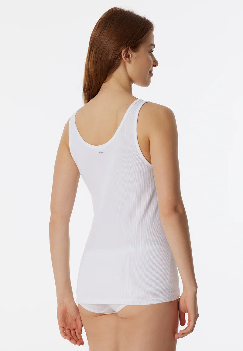 Tank Top Doppelripp Weiss - Revival Greta