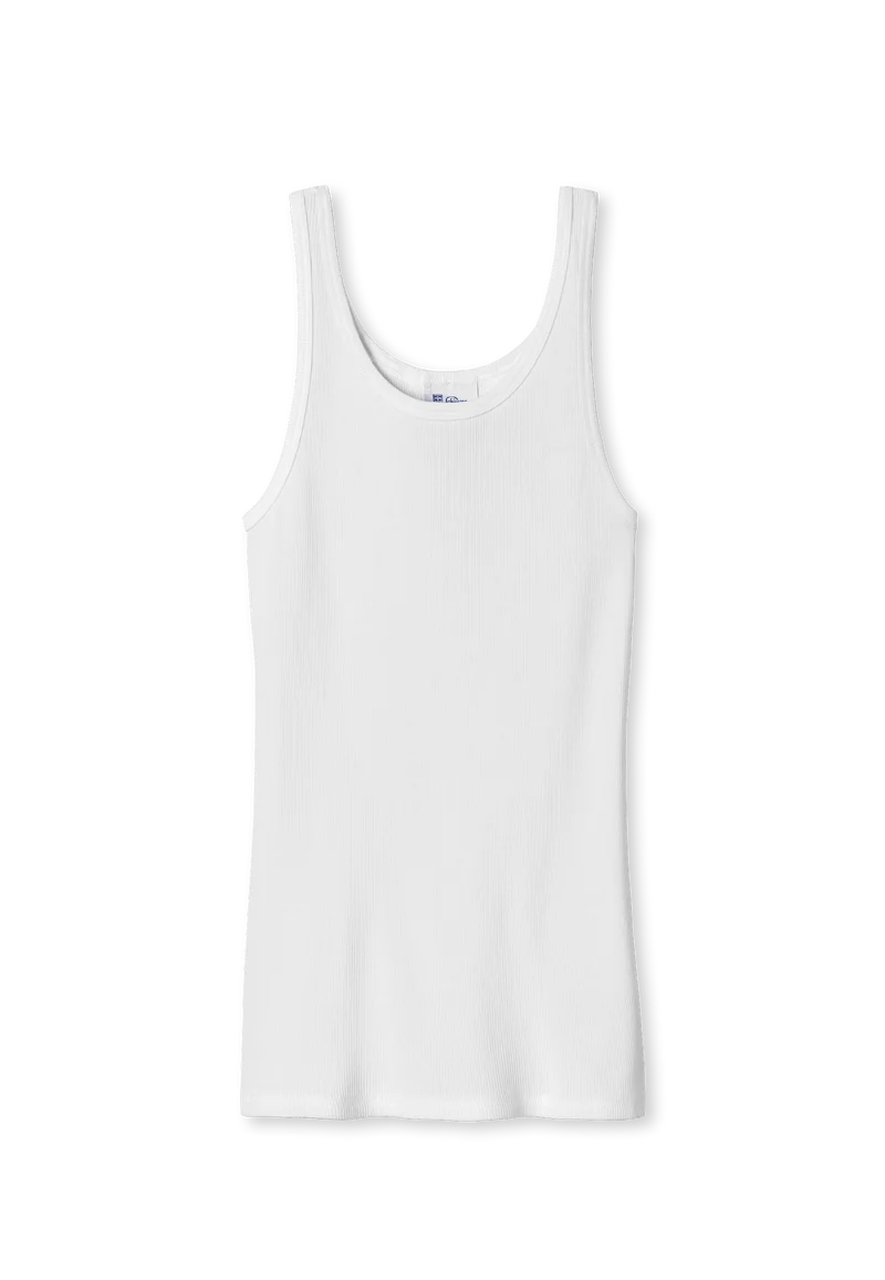 Tank Top Doppelripp Weiss - Revival Greta