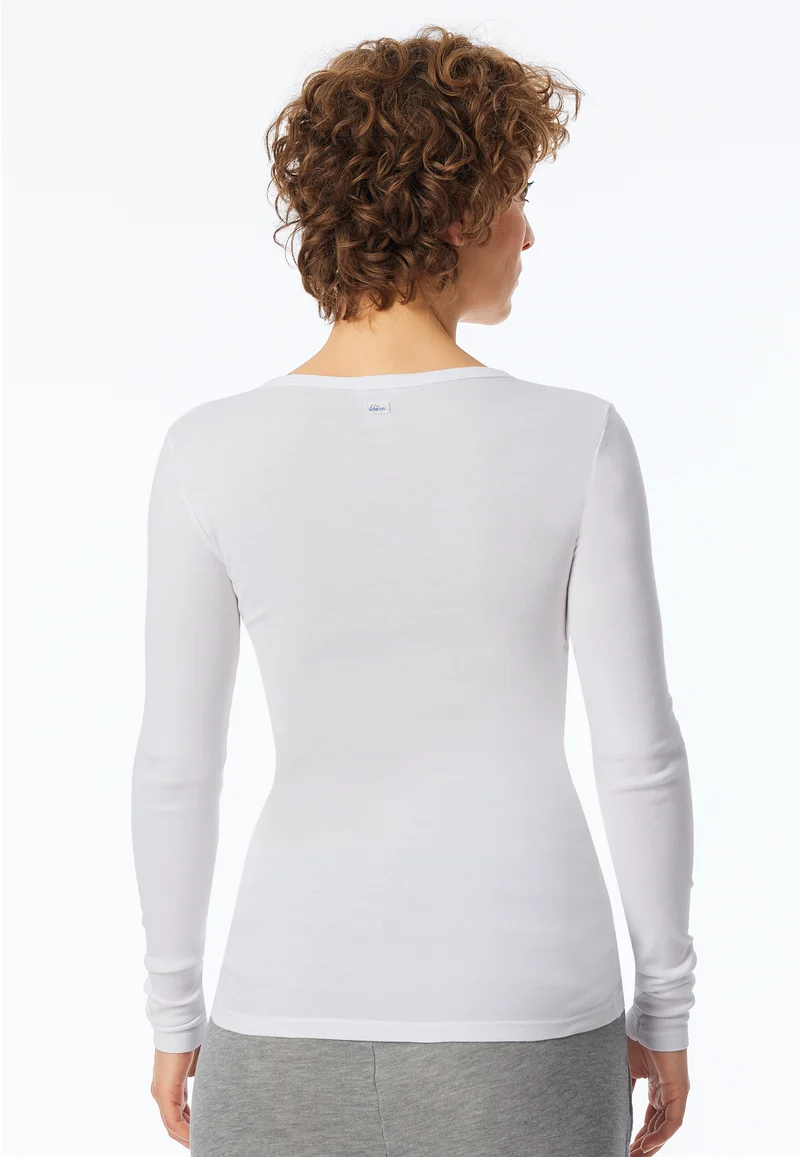 Shirt mit Knopfleiste Weiss - Revival Berta