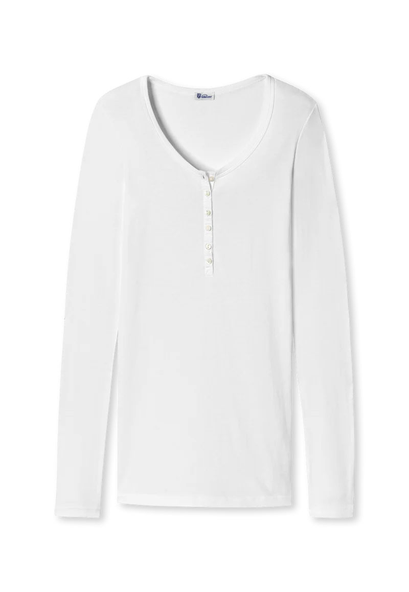 Shirt mit Knopfleiste Weiss - Revival Berta