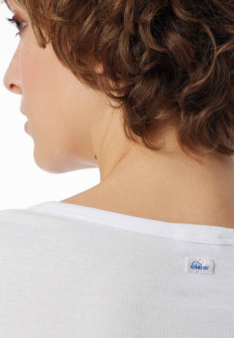 Shirt mit Knopfleiste Weiss - Revival Berta