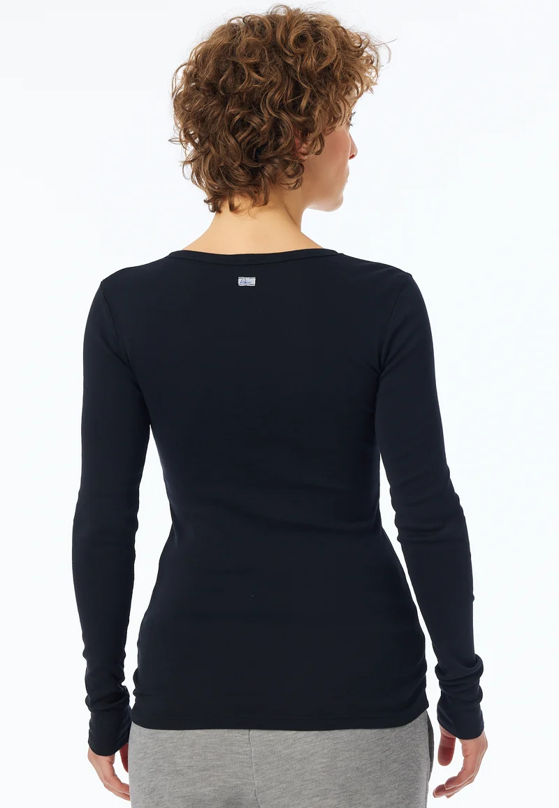 Shirt mit Knopfleiste Schwarz - Revival Berta