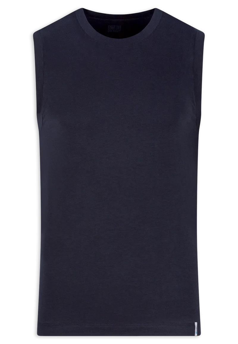 Shirt ärmellos Dunkelblau - Long Life Soft