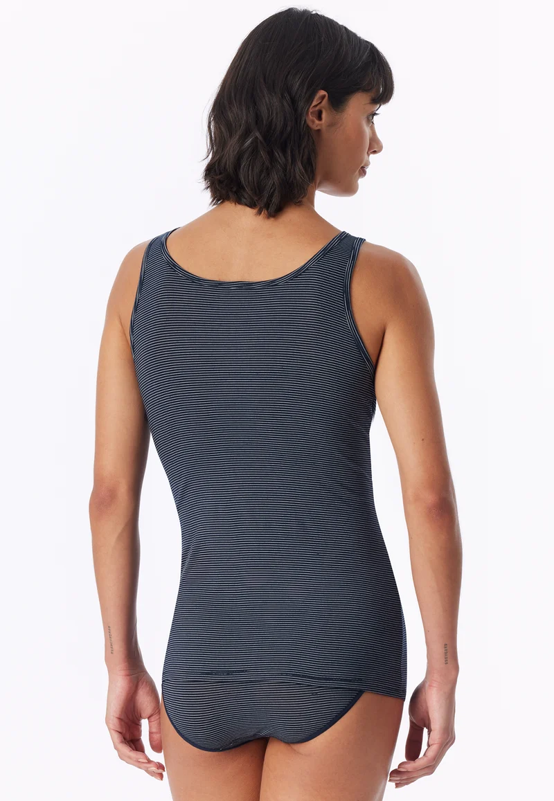 Tank Top 2er-Pack Dunkelblau gestreift - Modal Essentials