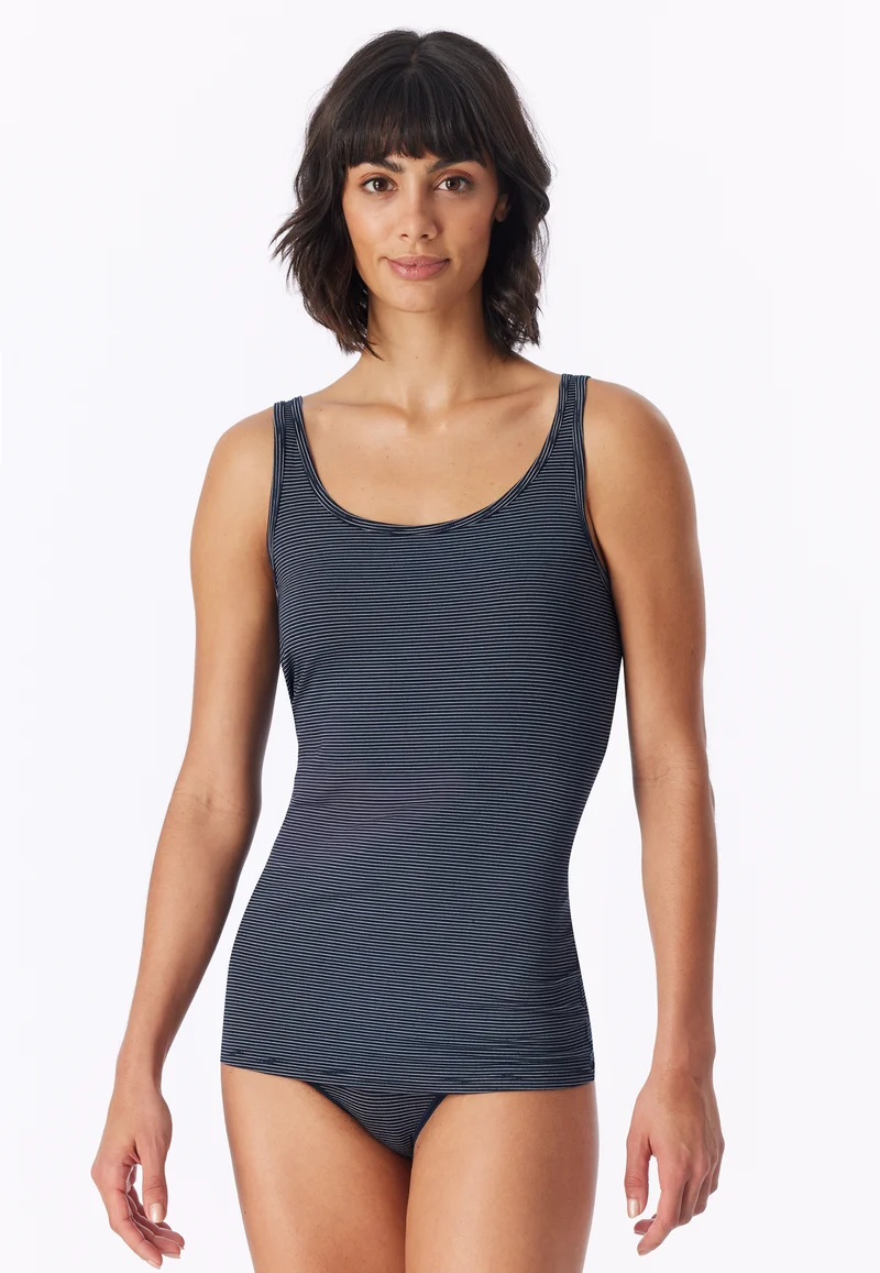 Tank Top 2er-Pack Dunkelblau gestreift - Modal Essentials