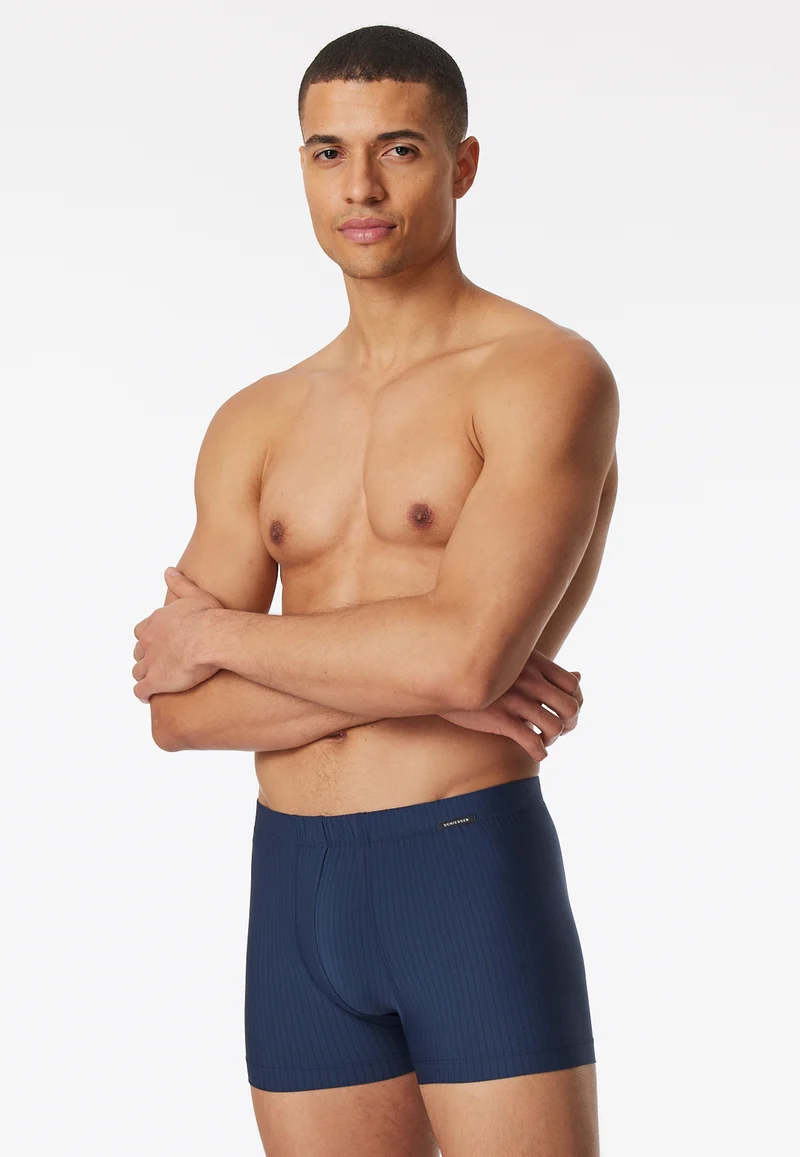 Enge Boxershorts Dunkelblau gestreift - Pure Micro