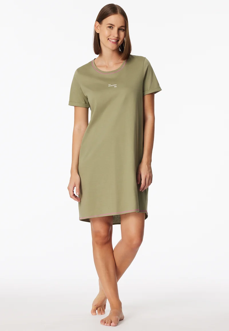 Nachthemd kurzarm Oliv - Casual Essentials