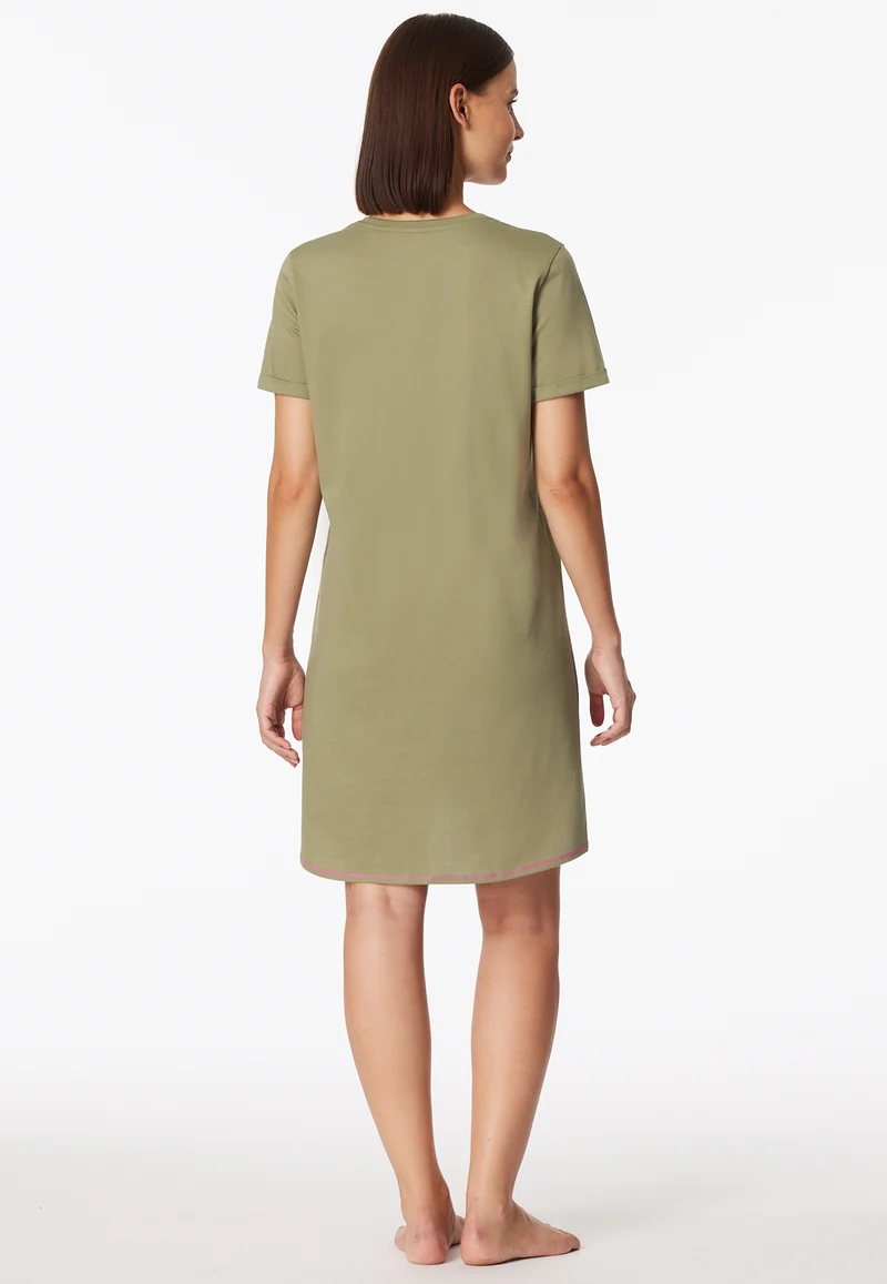 Nachthemd kurzarm Oliv - Casual Essentials