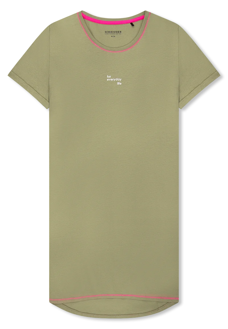 Nachthemd kurzarm Oliv - Casual Essentials