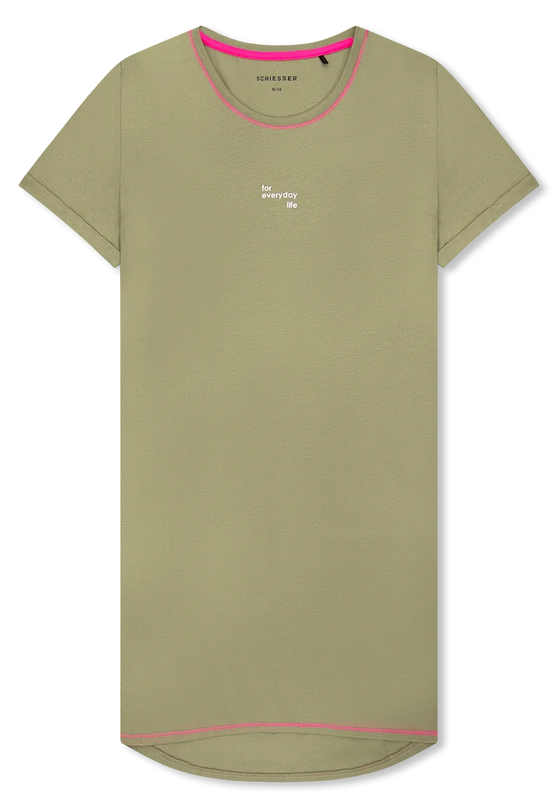 Nachthemd kurzarm Oliv - Casual Essentials