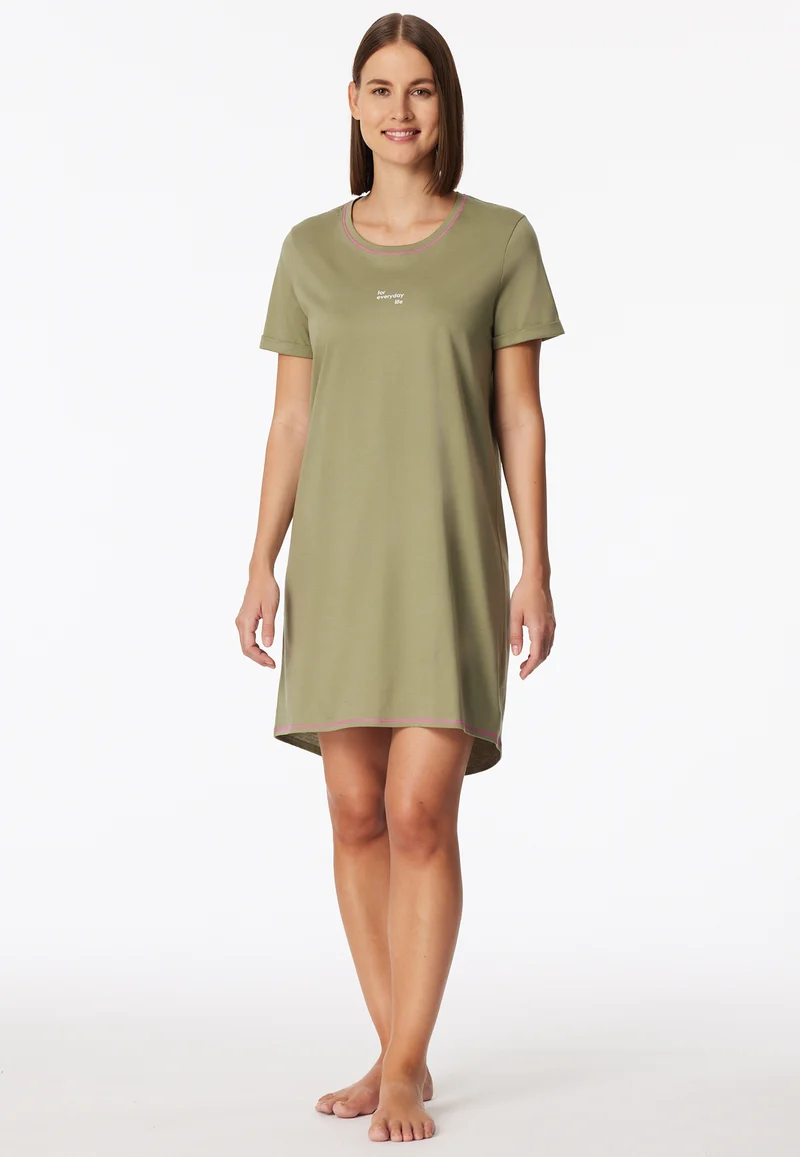 Nachthemd kurzarm Oliv - Casual Essentials