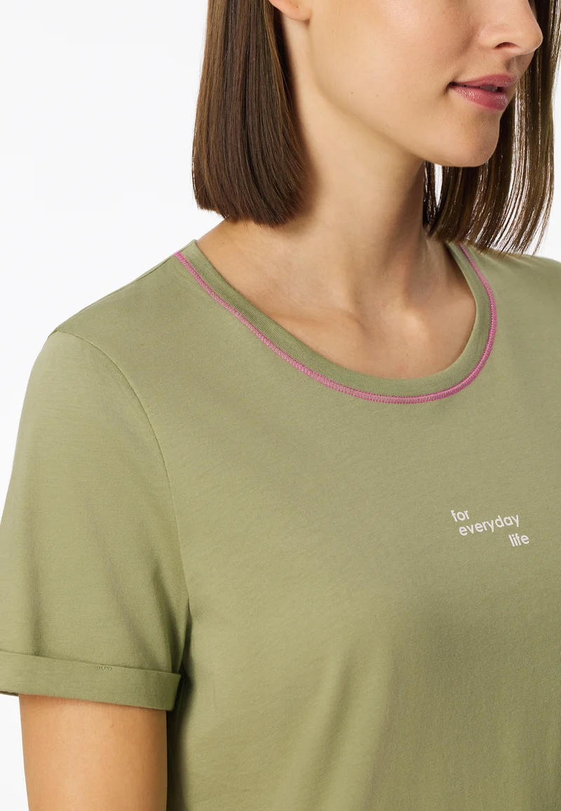 Nachthemd kurzarm Oliv - Casual Essentials