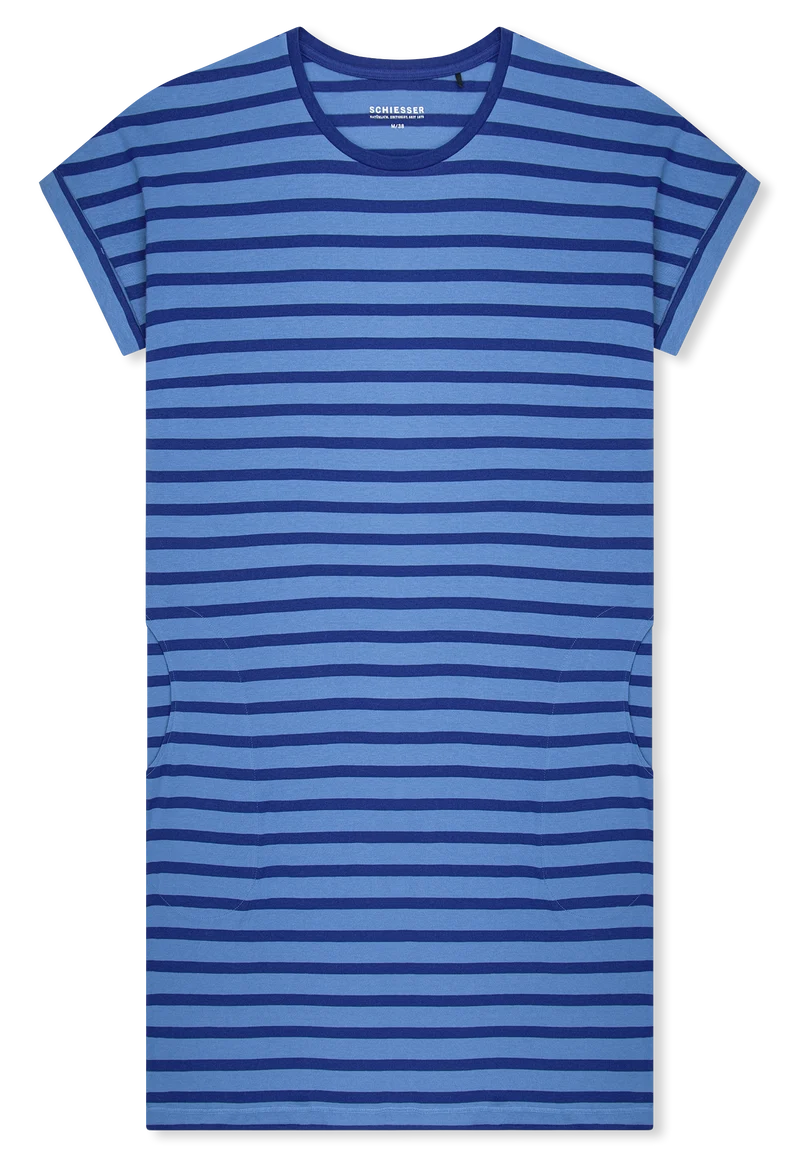 Nachthemd kurzarm Blau gestreift - Casual Essentials