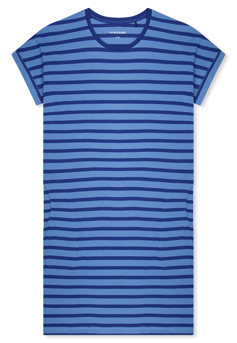 Nachthemd kurzarm Blau gestreift - Casual Essentials