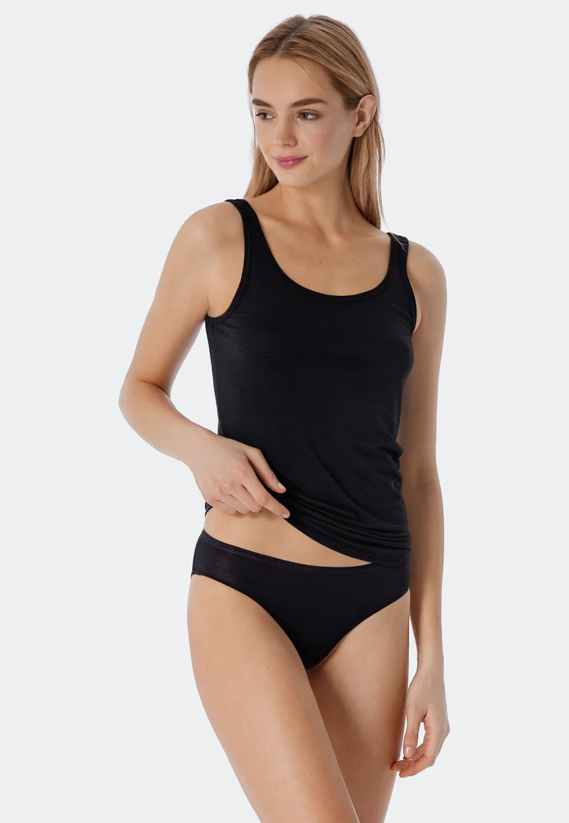 Tank Top 2er-Pack Schwarz gestreift - Modal Essentials