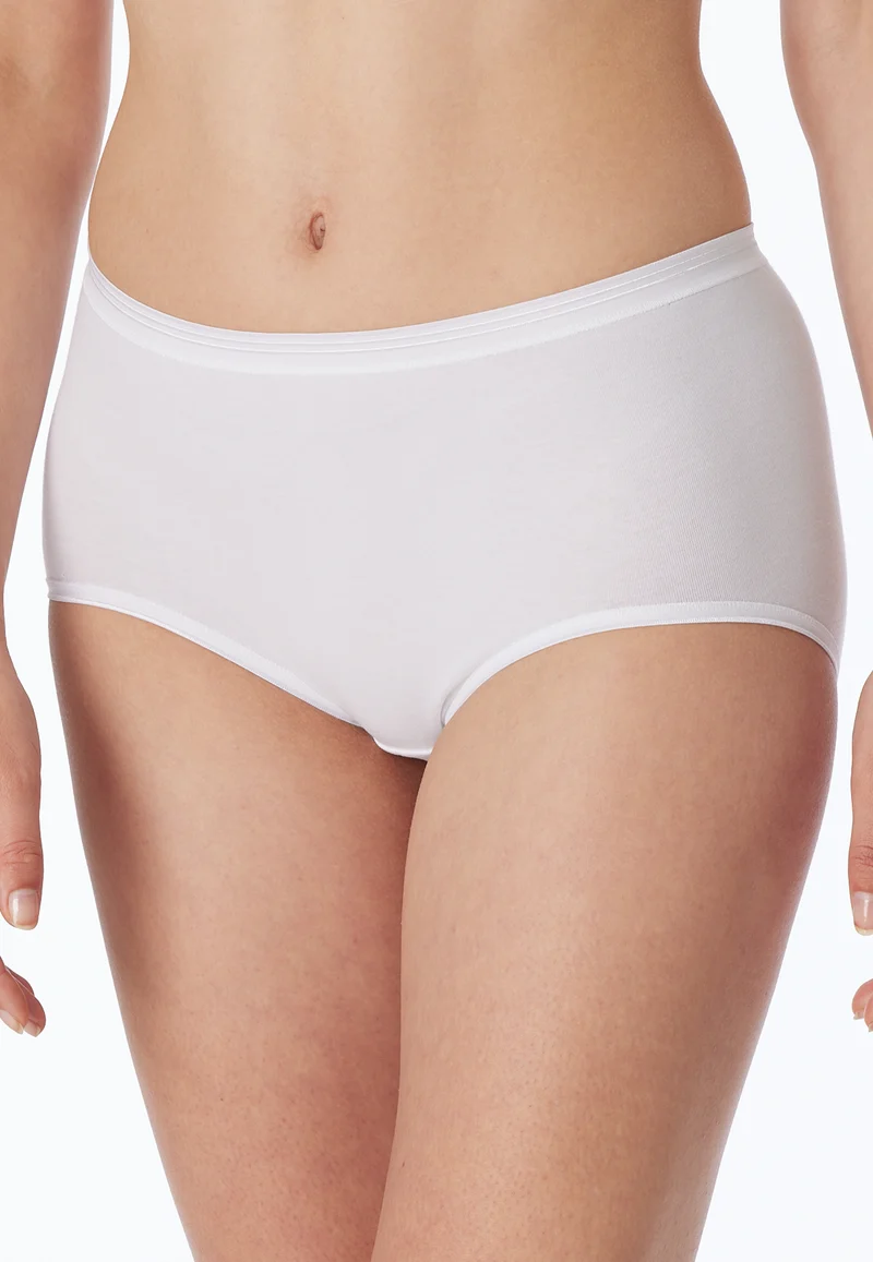 High Waist Slip Feinripp Weiss - Luxury