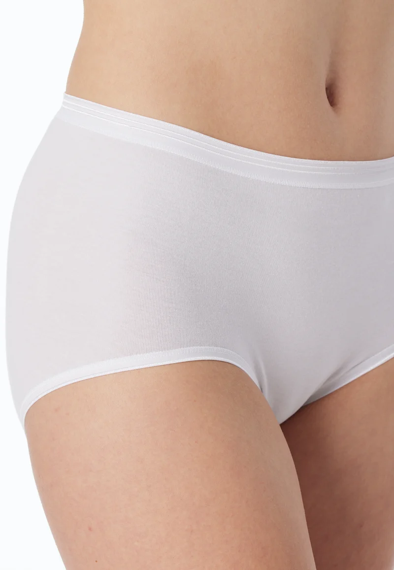 High Waist Slip Feinripp Weiss - Luxury