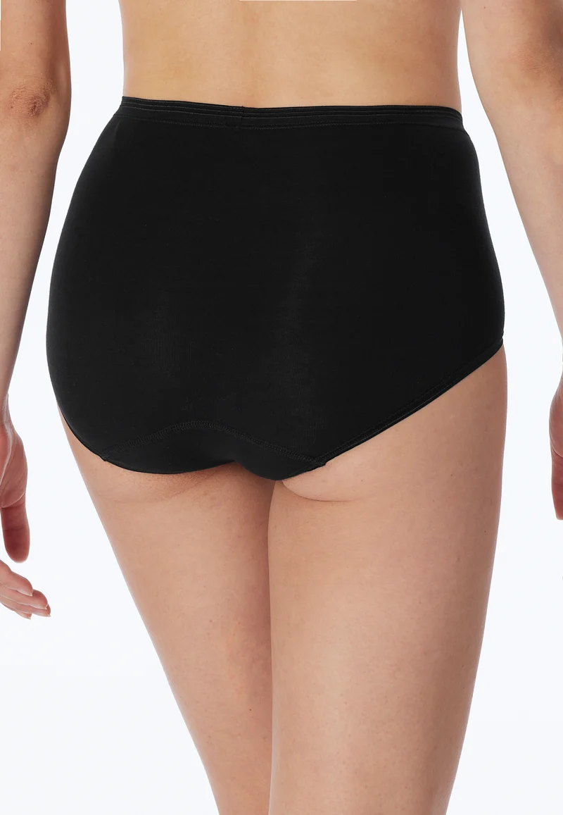High Waist Slip Feinripp Schwarz - Luxury