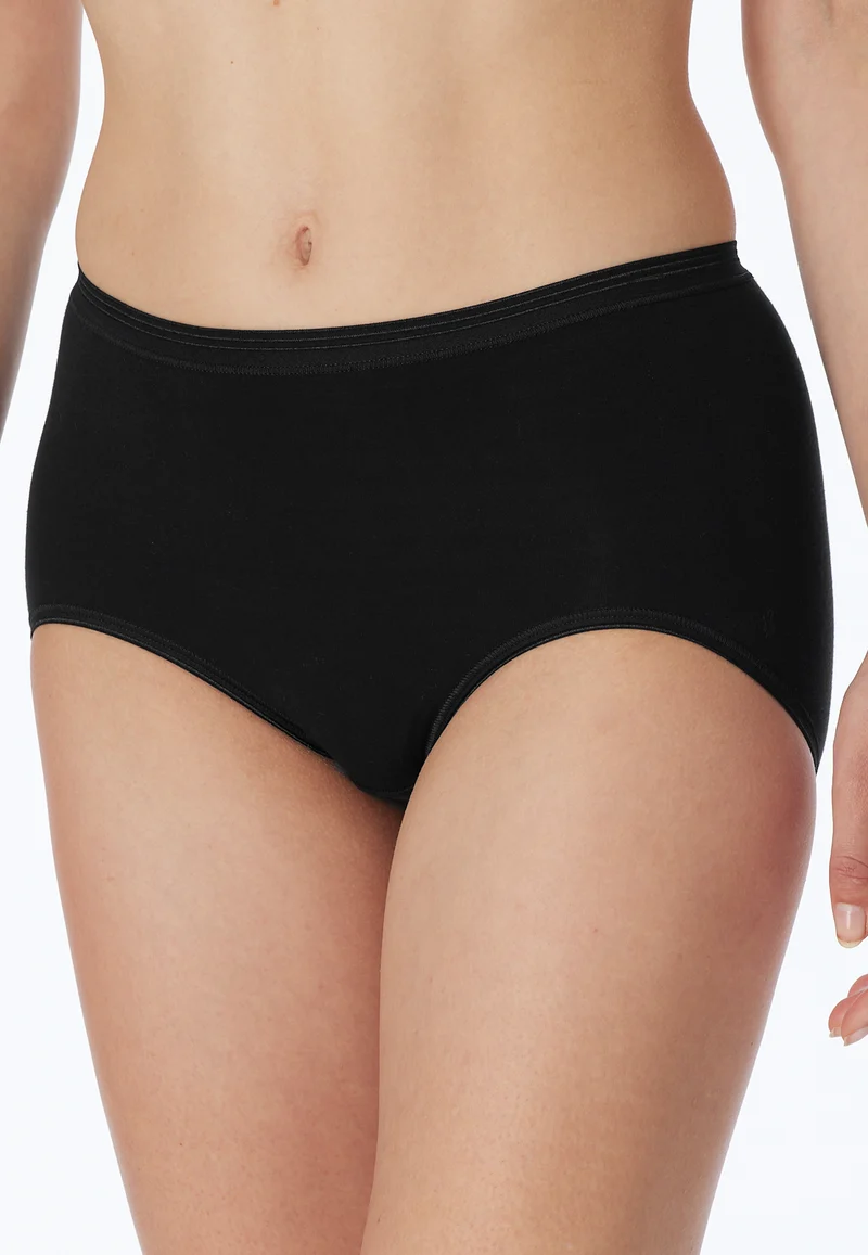 High Waist Slip Feinripp Schwarz - Luxury
