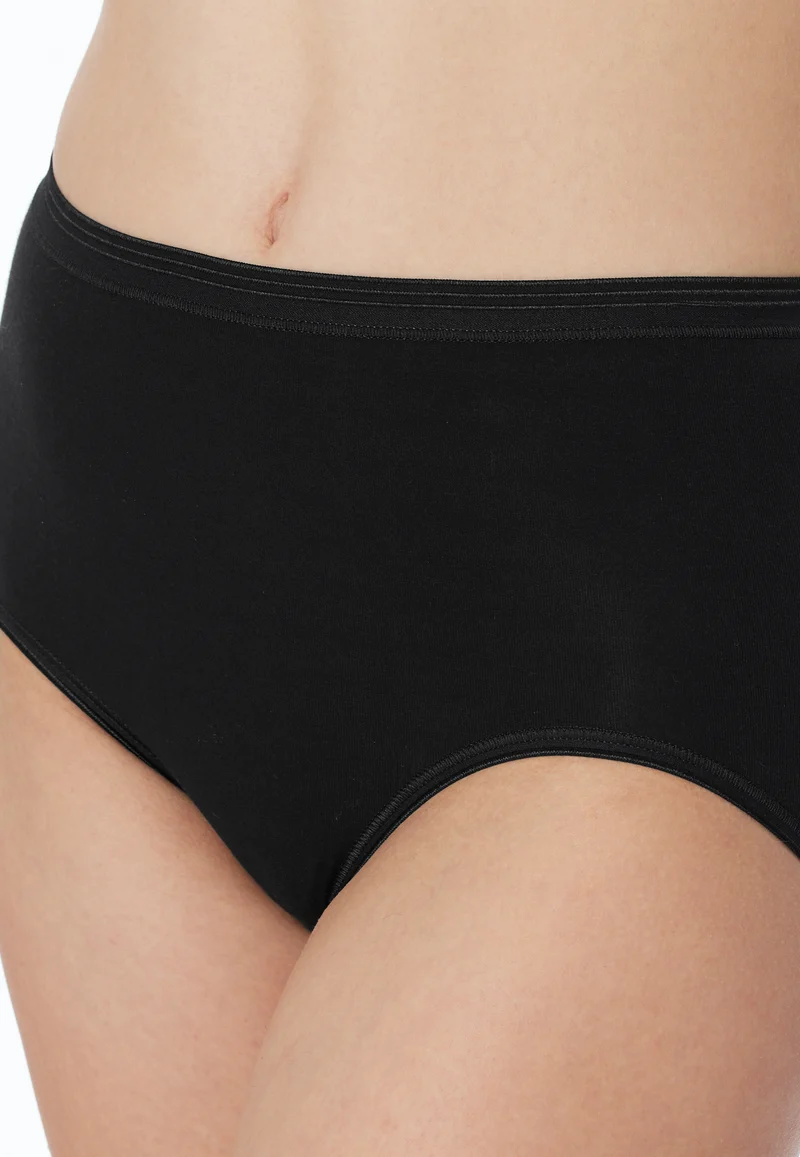 High Waist Slip Feinripp Schwarz - Luxury