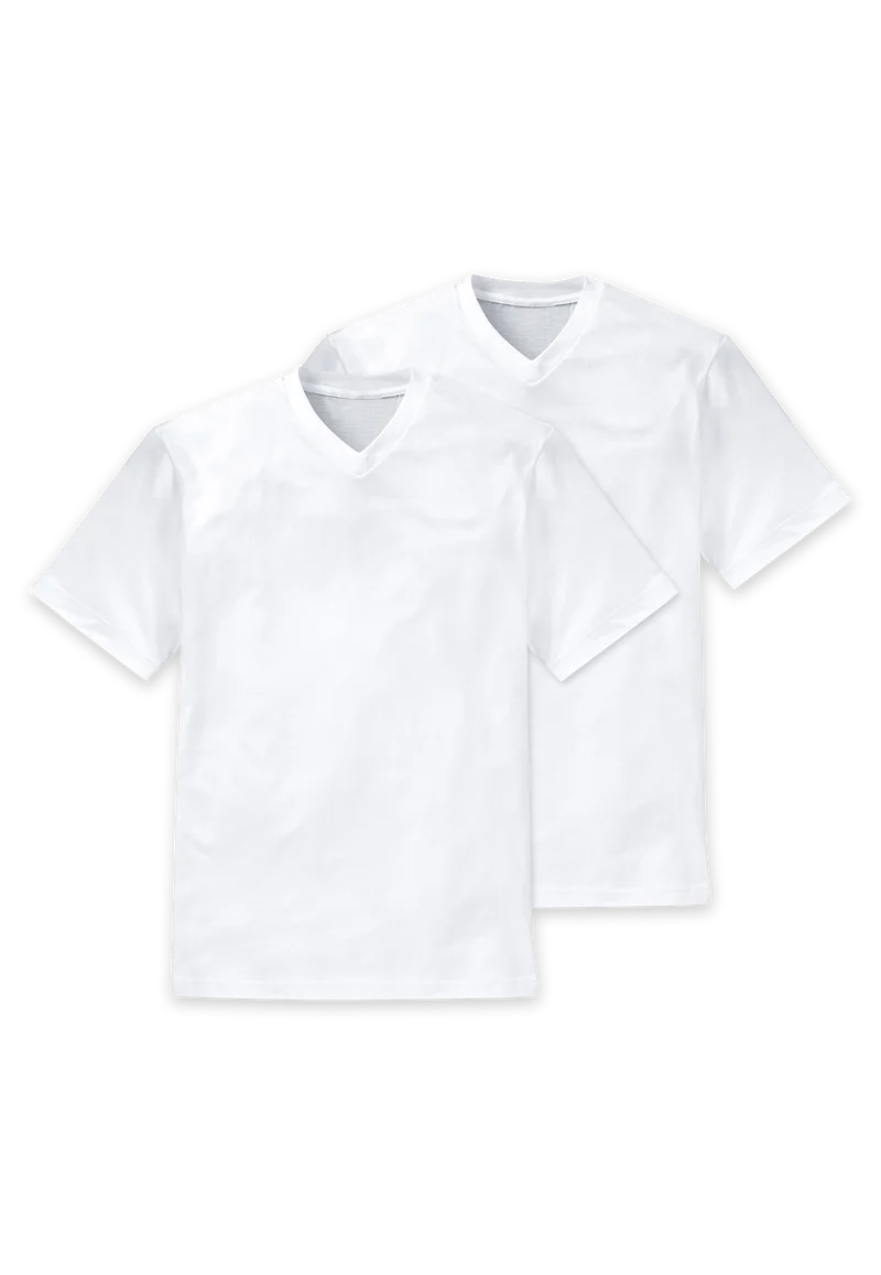 T-Shirt V-Ausschnitt 2er-Pack Weiss - American T-Shirt