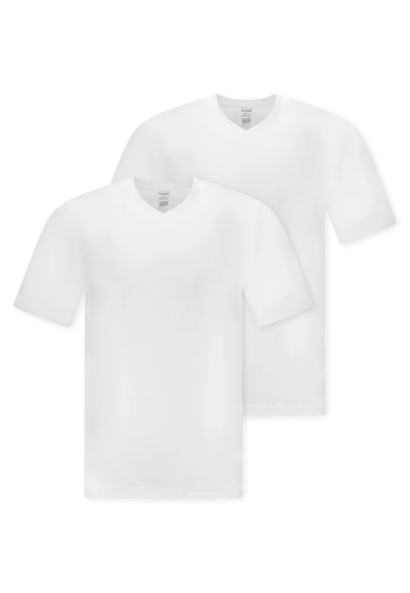 T-Shirt V-Ausschnitt 2er-Pack Weiss - American T-Shirt