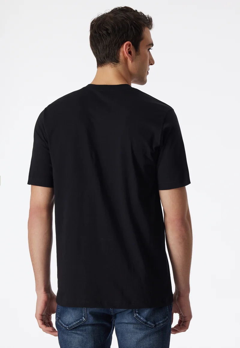 T-Shirt V-Ausschnitt 2er-Pack Schwarz - American T-Shirt