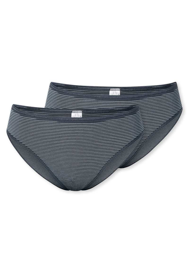 Slip 2er-Pack Dunkelblau gestreift - Modal Essentials