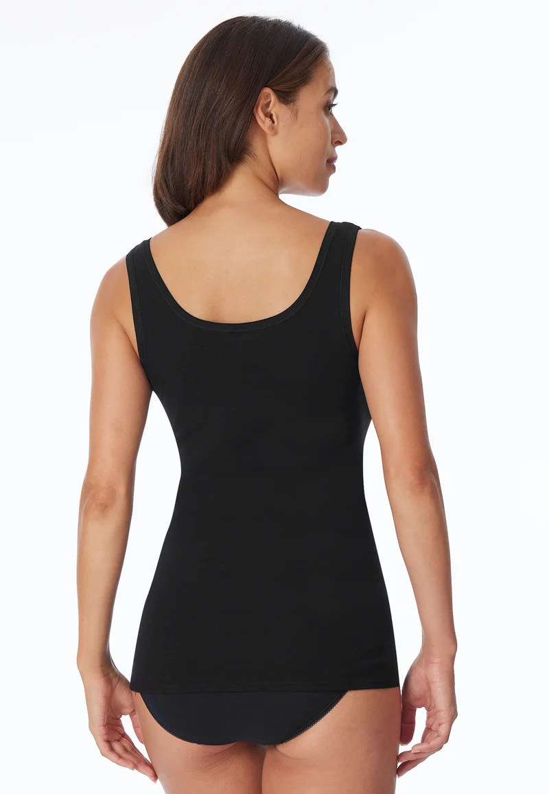 Unterhemd Feinripp 2er-Pack Schwarz - Cotton Essentials