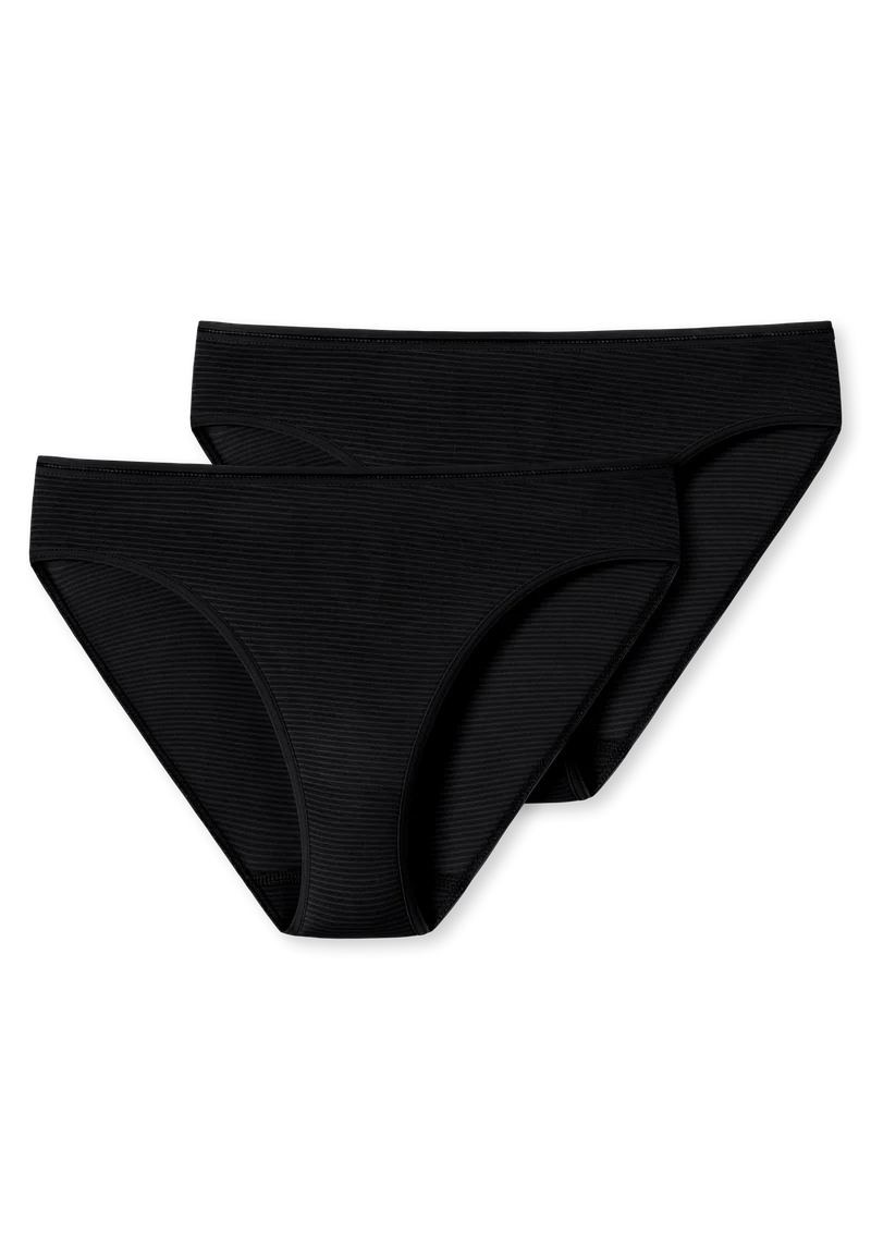 Slip 2er-Pack Schwarz gestreift - Modal Essentials