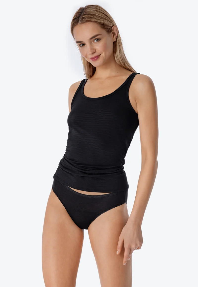Slip 2er-Pack Schwarz gestreift - Modal Essentials