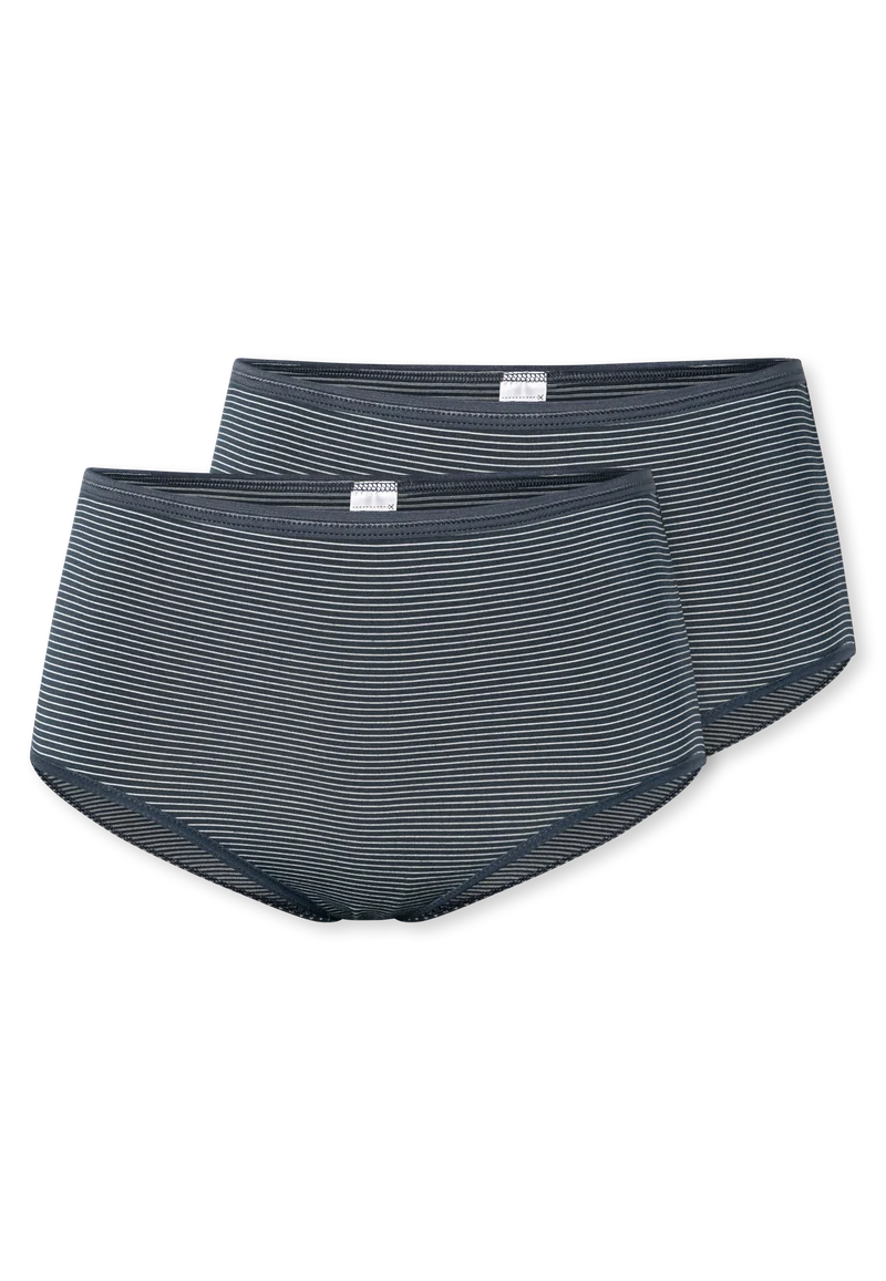 Midi Slip 2er-Pack Dunkelblau gestreift - Modal Essentials