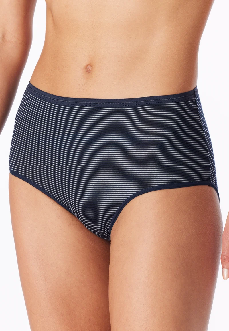 Midi Slip 2er-Pack Dunkelblau gestreift - Modal Essentials