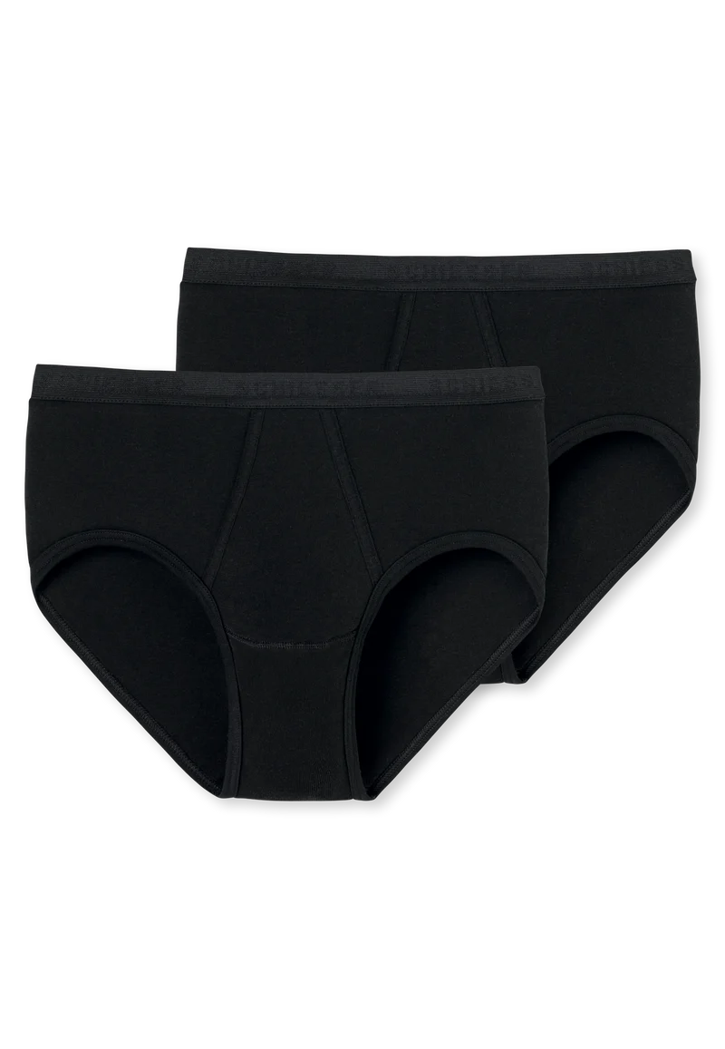 Slip Feinripp mit Eingriff 2er-Pack Schwarz - Original Feinripp