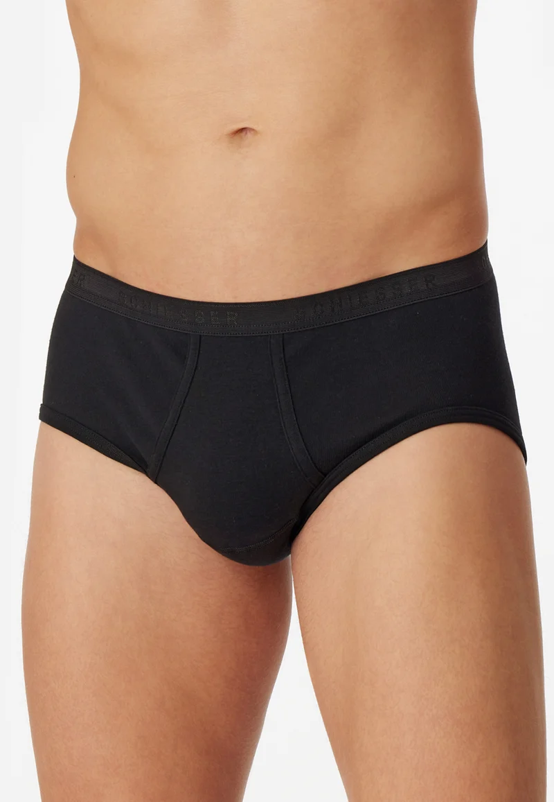 Slip Feinripp mit Eingriff 2er-Pack Schwarz - Original Feinripp