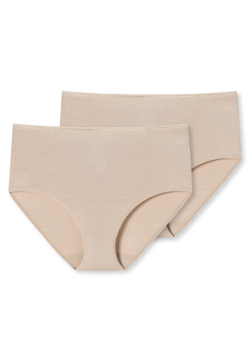 Midi Slip 2er-Pack Soft Beige gestreift - Modal Essentials