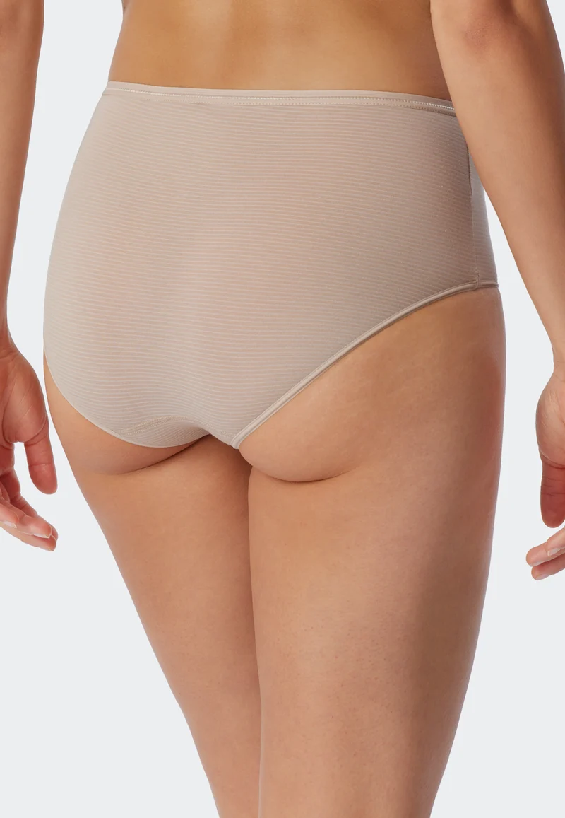 Midi Slip 2er-Pack Soft Beige gestreift - Modal Essentials