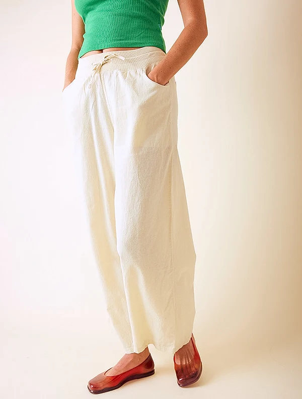 Pantalon Aloe - Lin/coton - Beige-Macadamia