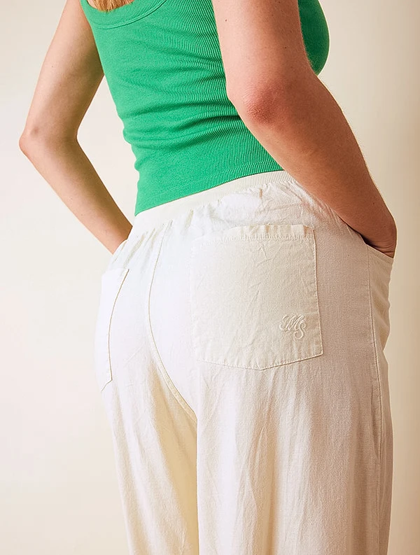 Pantalon Aloe - Lin/coton - Beige-Macadamia