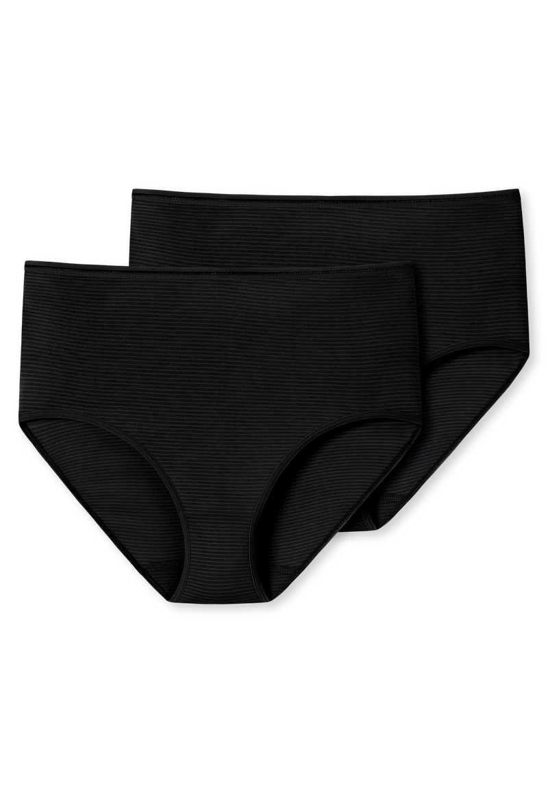 Midi Slip 2er-Pack Schwarz gestreift - Modal Essentials