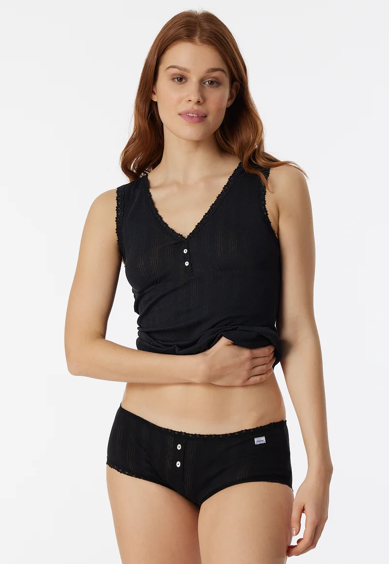 Panty Feinripp Schwarz - Revival Agathe