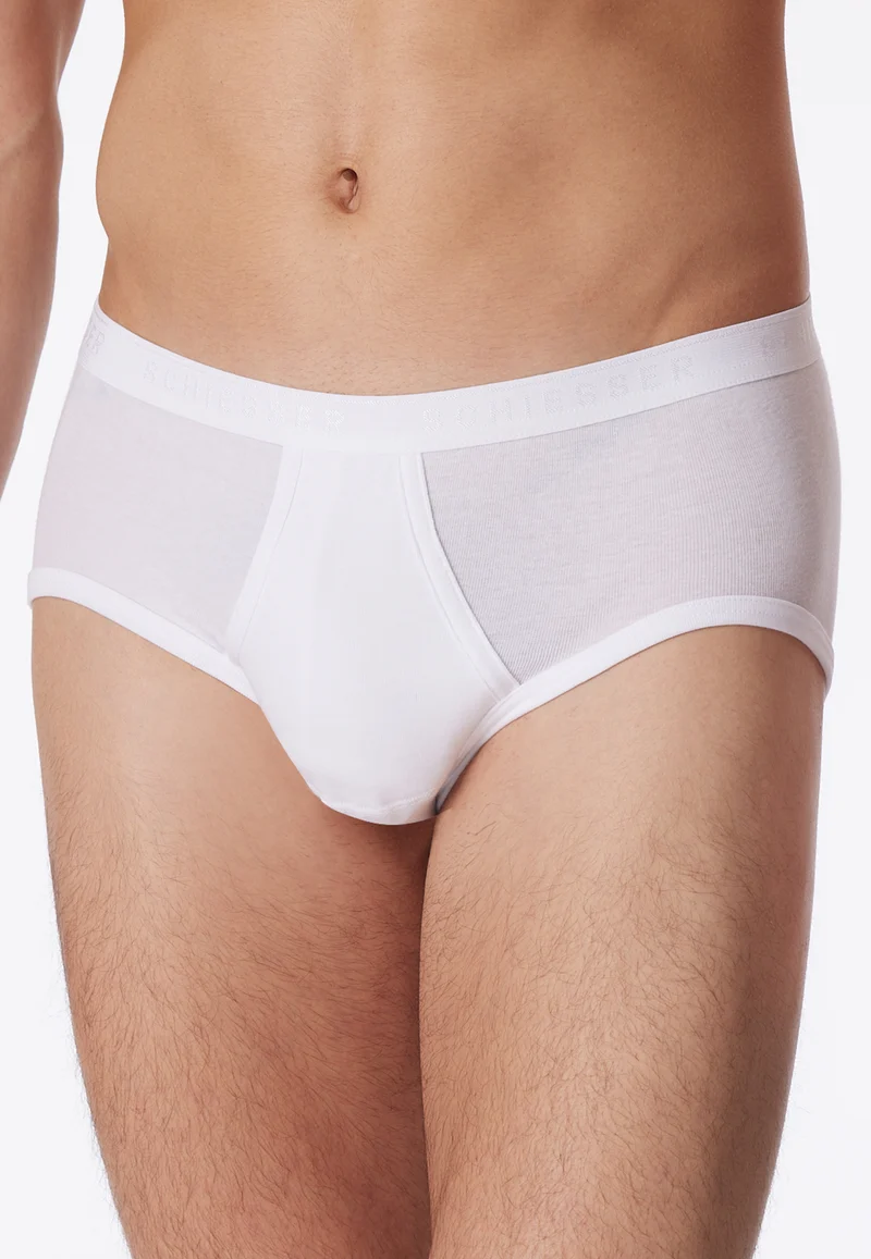 Slip Feinripp mit Eingriff Weiss - Original Classics