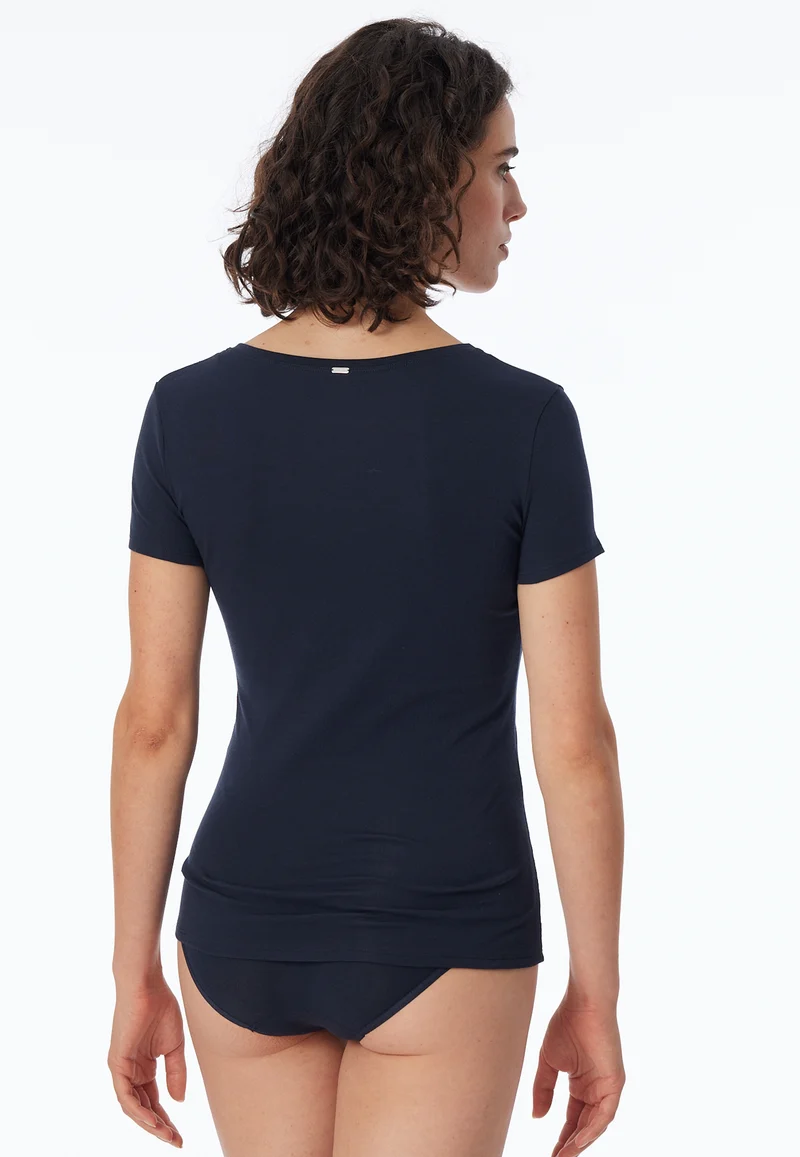 T-Shirt Feinripp Blau - Naturschönheit