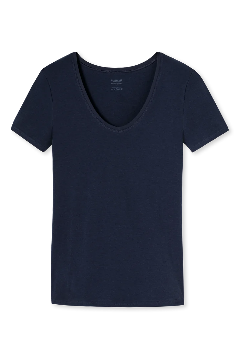 T-Shirt Feinripp Blau - Naturschönheit